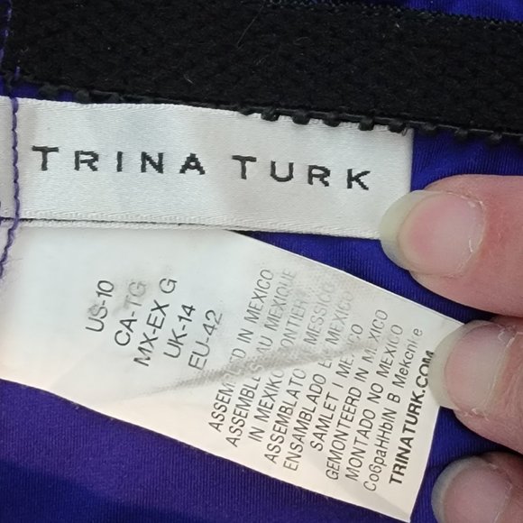 Trina Turk Algiers Deep V Neck Lattice Back Strappy Front One Piece - Picture 13 of 16